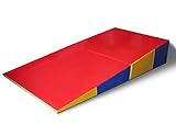 Turnmatte mit Keilabsatz, zusammenklappbar, neigbar, für Cheerleading, Tanz, Kampfsport und Yoga, Kindergröße, 150 x 70 x 35 cm, ideal für Geschicklichkeitsentwicklung und Training