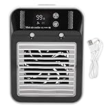 WOHPNLE Desktop -Luftkühler, tragbare Klimaanlage mit niedrigem Geräusch mit USB -wiederaufladbarer Akku und Digitaldiums für Schlafzimmer, Büro oder Schlafen