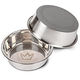 Rudelkönig Hundenapf Edelstahl - 2er Pack - 1750ml Napfset - Rutschfester Fressnapf Hund - Spülmaschinenfester Futternapf Hund - Hundenapf Grosse Hunde