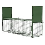 Qianruida Lebendfalle Marderfalle 100 x 29 x 31.5 cm Katzenfalle Lebendfalle Groß Fuchsfalle Kastenfalle Lebendfalle Fuchs Lebendfalle Katze Waschbärfalle Mit 3 türen