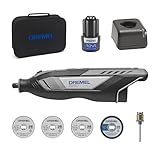 Dremel 8250 12V Akku-Rotationswerkzeug 5.000-30.000 U/min Bürstenloser Multifunktionswerkzeug set mit Soft Case, 5 Zubehören, 1 Akku+ Ladegerät zum Schleifen, Fräsen, Gravieren, Scheiden Reparatur/DIY
