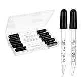 10 Stück 1ml Glaspipette,Silikon Liquid Dropper,Glass Pipette Dropper,Glastropfer mit Messungen,Pipettentropfer mit Gummikopf,Transparente Pipette,Tropfpipette für DIY Süßigkeitenformen Bastelarbeiten