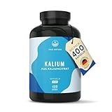 Kalium/Potassium - Hochdosiert: 800mg elementares Kalium (aus Kaliumcitrat) - 400 vegane Kapseln (6 Monate) - Ohne Zusätze, aus deutscher Produktion - TRUE NATURE