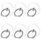 Teaaha 6 Stück Handy Ring Halterung, 360 Drehung Transparent Handy Ringhalter Handyringhalterung Finger Handy Griff Handyring Handy Halter Finger Kompatibel für Handys Smartphones Tablets (Rund)