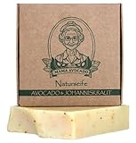 MAMA AVOCADO - Avocado & Johanniskraut Seife für alle Hauttypen - Handgemachte Duschseife für Haut & Haar - Vegane Naturseife - Pflegeseife ohne Palmöl & Parabene - 95g