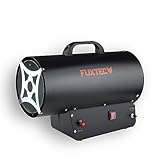 FUXTEC Gas Heizgebläse GH33 - Gasheizstrahler 33kW mit Thermostat – Bauheizer 650 m³/h Luftdurchsatz Heizkanone inkl. Druckminderer & Überhitzungsschutz