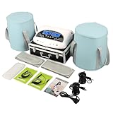 Vitaciti Dual-Ionische Detox-Fußbad-Maschine, digitales LCD-Display, Spa-Chi-Reinigungszelle, Entgiftung, negativer Wasserstoff-Maschine mit schwarzer Aluminiumbox, 2 Fuß Badewanneneimer