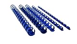 Plastikbinderücken, PVC, 16 mm, 14 Ringe, A5, Blau, 25 Stück