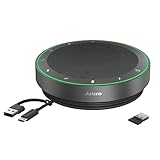 Jabra Speak2 75 schnurlose Freisprechlösung mit USB-A Bluetooth-Adapter, 4 Mikrofone mit Geräuschunterdrückung, 65 mm Breitband-Lautsprecher, für MS-Teams Zertifiziert, Dunkelgrau