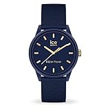 Ice-Watch - ICE solar power Navy gold Mesh - Blaue Damenuhr mit Silikonarmband - 018744 (Medium)