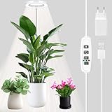 zociko Pflanzenlampe LED Vollspektrum, 72 LEDs Pflanzenlampen für Zimmerpflanzen, Grow Lampe Blütemit Zeitschaltuhr mit 3 Lichter Modi und 10 Helligkeit, Höhenverstellbares Pflanzenlicht 40cm-152cm