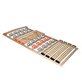 Coemo 7-Zonen-Federholzleisten-Tellerlattenrost KombiFlex 90x200 cm hochflexible Teller für optimale Körperanpassung am Bett, Lattenrahmen Made in EU - Lattenrost starr