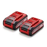 Original Einhell 3 Ah Power X-Change PLUS Twinpack (18 V, Li-Ion, universell verwendbar für alle PXC-Geräte, Ladestandskontrolle, inkl. 2x 3 Ah Akkus, ohne Ladegerät)