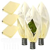 FAELNK Winterschutz für Pflanzen 3 Stück Pflanzenschutz Winter Winterschutz für Kübelpflanzen 100 x 80 cm mit Reißverschluss Kälteschutz Frostschutz Atmungsaktiv Wiederverwendbar
