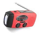 X4 TECH Portable FM/AM Solar Radio mit Taschenlampe USB