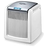 Beurer LW 230 Luftwäscher, Luftbefeuchter und Luftreiniger in einem Gerät, für Räume bis ca. 40 m², wäscht Hausstaub, Pollen, Tierhaare und Gerüche aus der Luft, weiß, 30 x 30 x 34 cm