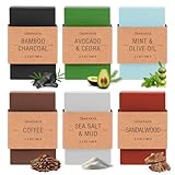 Duschseife Männer Seife Geschenkset, 6x100g Feste Seife Stück Geschenke für Männer, Festes Duschgel Handgemachte Naturseife, Seifen Set für Weihnachten Valentinstag Geburtstag Kollegen