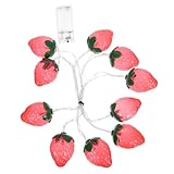 SOIMISS Batteriebetriebene Erdbeer Lichterkette mit Leds Realistische Früchte Bunte LED Beleuchtung für Hochzeit Garten Party Innen und Außendekoration