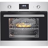 Bomann® Einbaubackofen mit Grill | Heißluft & Ober-/Unterhitze | Backofen 56L | Ofen mit 50°C - 250°C Bereich & Touch Control | Oven mit 9 Backofen-Funktionen & aushängbarer Tür | EBO 7911 inox