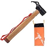 Profiwoab Camping Hammer mit Heringsauszieher Hering Hammer Zelthammer für Zeltheringe Outdoor Multifunktion hammer 31cm
