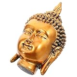BESTYASH Buddha Kopf Statue aus Resin Zen Deko Figur für Meditation Büro Zuhause Einzigartige Buddha Dekoration für Tisch Regal oder Festlichkeiten