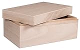 Rayher Hobby Rayher Aufbewahrungs-/Holz-Box mit Deckel, 20x12x9cm, Holzkiste, Holzschachtel mit abnehmbarem Deckel, FSC Mix Credit, 62815000, Groß, Beige