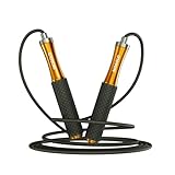 MOGOLD Sprungseil Erwachsener Fitness– Doppel-Kugellager Seilspringen, Metallgriff, Kern mit Silikongriff, verstellbar, 3 m langes skipping rope, gut für Workout, Fitness, Gewichtsverlust