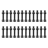 QUARKZMAN M12x75mm Vierkant Hals Schlossschrauben mit Muttern & Unterlegscheiben, 24Set 304 Edelstahl Rundkopf Vierkant Hals Schrauben, Schwarz