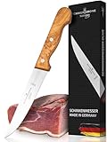 Schwertkrone Premium Schinkenmesser mit Olivenholzgriff - 15 cm Klinge - Vielseitig einsetzbares Stechmesser/Fleischmesser - Made in Solingen
