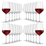 Murago - 24er Set Rotweingläser Elegance ca. 530 ml - Rotweinglas Weinglas Weingläser groß bauchig hochwertig für Wein 24 Stück spülmaschinenfeste Gläser für Rotwein Geschenk Wein Set