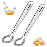 2 Stück Edelstahl-Schneebesen Set, Mini-Schneebesen für Rühren und Mischen - Langlebig, Ergonomisches Design, zum Backen von Milch, Milchtee (2PCS)