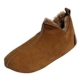 Hollert Lammfell Hausschuhe - Bali Fellschuhe Lederschuhe Bettschuhe Schuhgröße EUR 40, Farbe Cognac