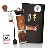 Nuvioo Kaffeemühle Manuell Holz Keramikmahlwerk -Verstellbarer Mahlgrad- Praktisch verstaubar Coffee Grinder für jede Art von Kaffee