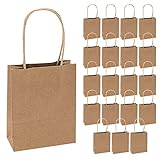 Idena 60058 - Papiertüten, 20 Stück, 12 x 5 x 15 cm, Geschenktüten, Kraftpapier Tüten, Basteltüten zum Verzieren und Verschenken, Braun