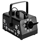 900W Schneemaschine mit Fernbedienung Schneemaschine Outdoor/Innen LED Schneekanone Garten 75ml/min Flüssigkeitsverbrauch Snow Machine 1L Tankinhalt
