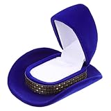 CLISPEED Cowboyhut Schmuckbox Dekorativer Ringe Halter im Western Stil Schatulle für Ohrringe und Aufbewahrungslösung Pfauenblau