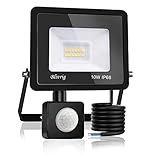 Blivrig LED Strahler mit Bewegungsmelder Außen 10W Warmweiss, Fluter Leuchte mit Bewegungssensor, Superhell 1000LM Aussenstrahler, IP66 Wasserdicht Scheinwerfer, für Garten, Garage (Warmweiß, 10W)