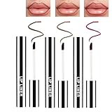 3 Farben Lippenkonturenstift Set, Wasserdichte Lippenkonturenstifte,Hochpigmentiert, langanhaltend mit glatter Textur für perfekte Lippenkonturen (Dunkelbraun+ Hellbraun+Weinrot)