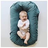 WXJHNYBS 0-12 Monate Babybettschläfer, Reine Baumwolle Bettnestchen Baby Tragbar Babynest Tragbar Chaiselongue,LightBlue