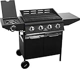 ACTIVA Gasgrill Dakota I Premium Gas Grill inkl. 5 Brenner mit je 3,2 kW, Thermometer & verchromtem Rost I Kleiner Gasgrill ohne Deckel für ein gelungenes BBQ