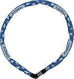 ABUS Kettenschloss Steel-O-Chain 4804C Symbols – Zahlenschloss für Kinderfahrräder – ABUS-Sicherheitslevel 3 – 75 cm – Blau