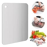 TNOMSNO Schneidebrett aus Edelstahl, Schneidebrett aus Edelstahl 304, multifunktional, BPA-frei, Küchenbrett für Pasta, Küche, Backen, 30 x 19 cm