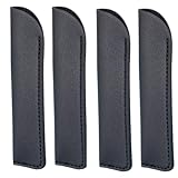 YISENJEE Füller Etui 4Er-Pack Einfarbige Federmäppchen Aus Pu-Leder, Aufbewahrungstasche Für Schreibwaren, Schutzhülle Für Füllfederhalter, Stifthülle – Schwarz