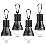 JTENG Campinglampe mit Karabiner Camping Lantern 4 Stücke Camping LED Zeltlampe Glühbirne Set Camping Lampen wasserdicht Rucksack