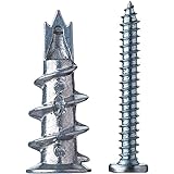 Rigipsdübel, Selbstbohrender Gipskartondübel, 20 Stück Hohlraumdübel Metall mit 20 Stück Schrauben, Rigips Dübel zur Befestigung in Beton, Ziegeln, Stein, Gipsbauplatten UVM