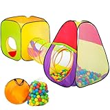 Kinderspielzelt Bällebad Pop Up Spielzelt + 200 Bälle + Tasche für drinnen und draußen
