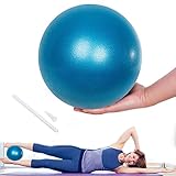 Lanjue Kleiner Pilates Ball, 25 cm Rutschfester Fitnessball Gymnastikball Klein, Weicher Yoga Ball für Bauch und Schultertraining Balance Sport Pilates (Blau)
