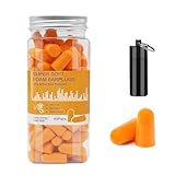 superweiche ohrstöpsel zum schlafen, 38dB höchster SNR 60 Paare, gehörschutzstöpsel zum Schlafen mit Aluminium-Tragetasche, für Schnarchen, Lernen, Reisen, Konzerte, Laute Geräusche (orange, One Size)