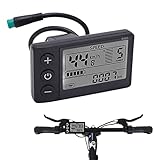 S866 LCD-Anzeige für Elektrofahrräder, 24 V, 36 V, 48 V, E-Bike-Display, Wasserdichtes Fahrrad-Bedienfeld mit Wasserdichtem Stecker, Elektrischer LCD-Fahrrad-Tachometer,