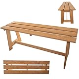 KADAX Gartenbank aus Holz, 2-Sitzer Holzbank ohne Armlehnen & Rückenlehne, Sitzbank, Parkbank, Außenbank für Balkon, Garten, Terrasse (Goldeiche)